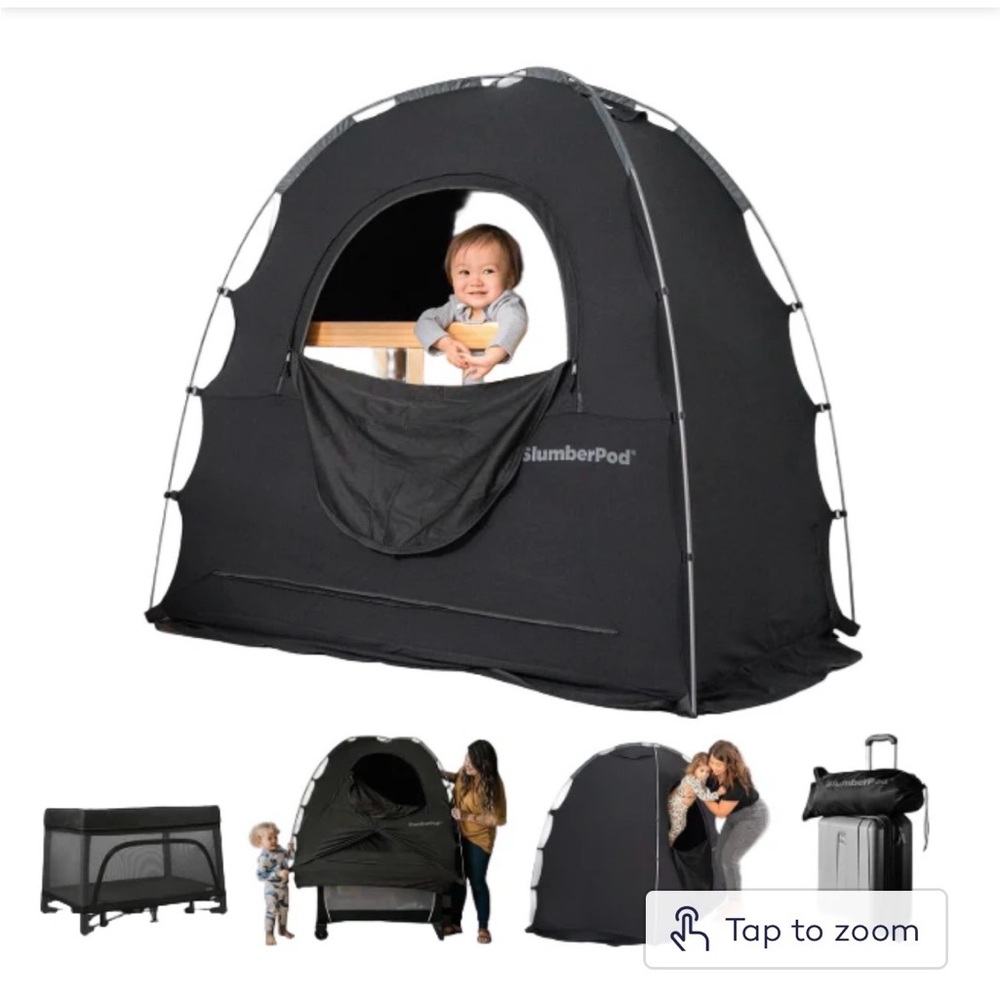 SlumberPod Black Privacy Pod for Travel Crib
